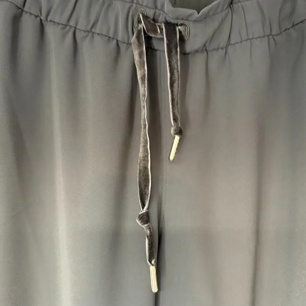 Lululemon On The Fly Jogger Velvet Trim Womens 12 Olive Travel Woven W5CMTS